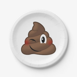 Assiettes En Carton Cligner de l'oeil la dunette Emoji