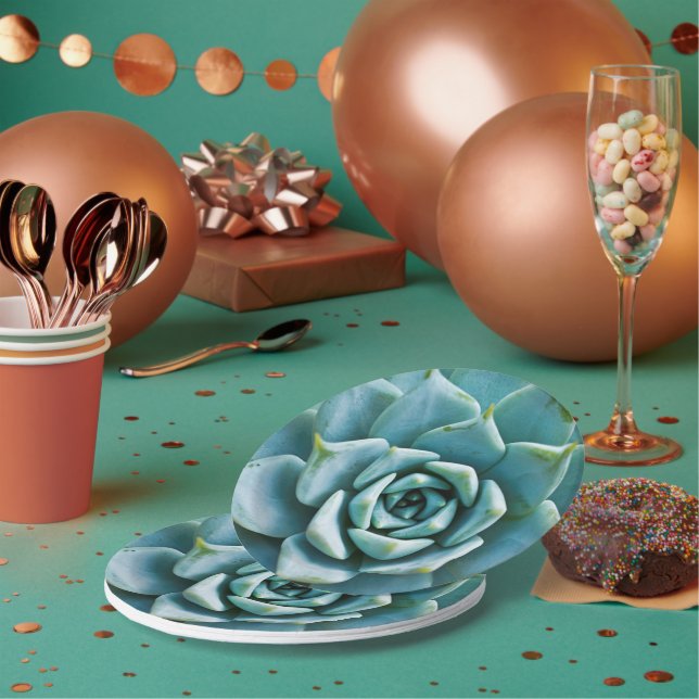 Assiettes En Carton Closeup Succulent (Multi)