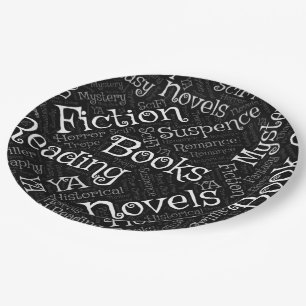 Assiettes En Carton Cloud Word pour les amateurs de livres