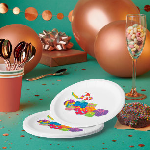 Assiettes En Carton Clown Coloré Boîte à Surprise