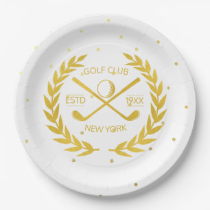 Assiettes En Carton Club de golf Gold personnalisé Elégant minimaliste