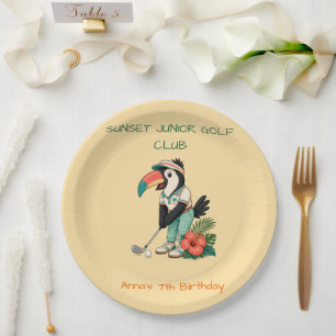 Assiettes En Carton Club de golf junior personnalisé Rétro Toucan Enfa