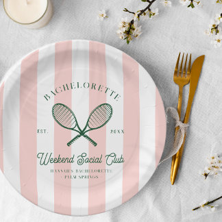 Assiettes En Carton Club de tennis | Bachelorette