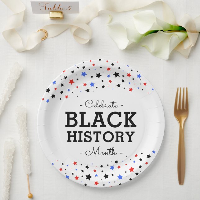 Assiettes En Carton Cluster d'étoiles | Célébrer l'histoire des Noirs  (Mariage)