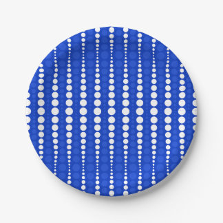 Assiettes En Carton Cobalt Blue and White Polka Dots Paper Plate