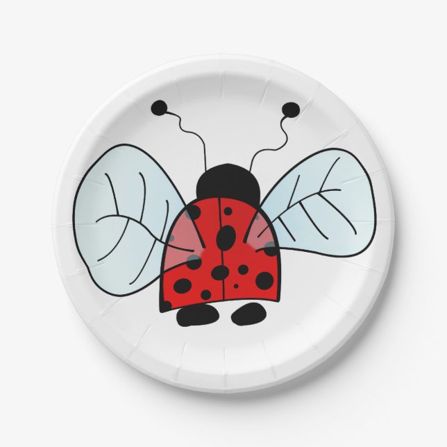 Assiettes En Carton Coccinelle (Devant)