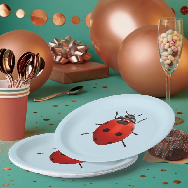 Assiettes En Carton Coccinelle Chanceuse (Multi)