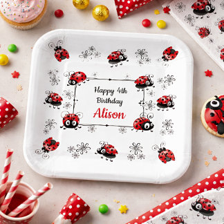 Assiettes En Carton Coccinelles Capricieuses Anniversaire
