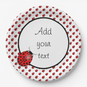 Assiettes En Carton Coccinelles en rouge