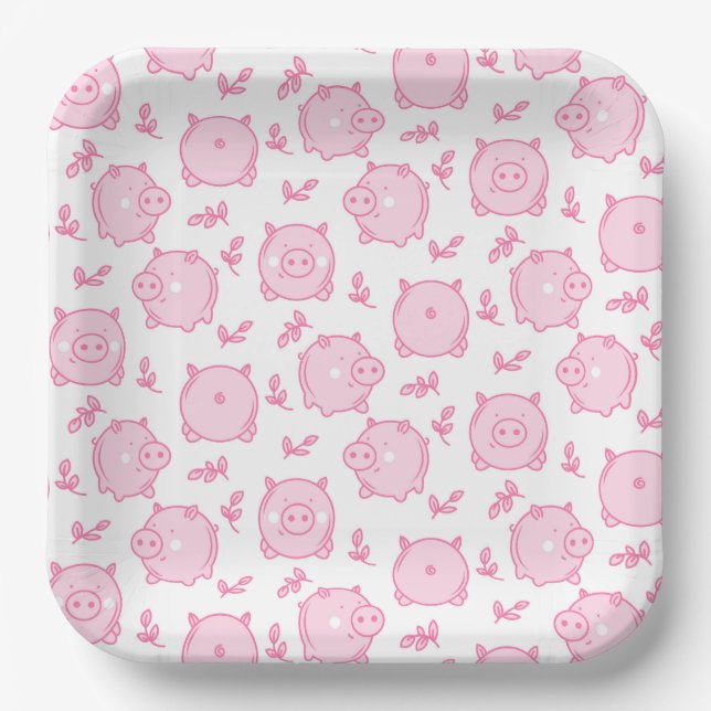 Assiettes En Carton Cochon  (Recto)