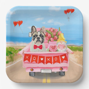 Assiettes En Carton Cochon français camion de la Saint-Valentin