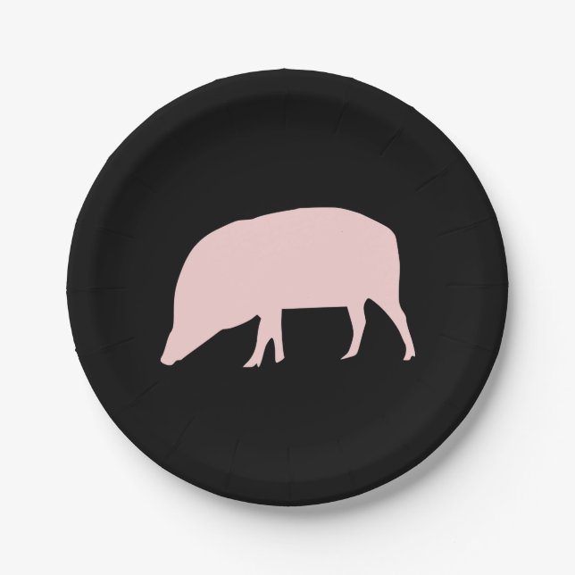 Assiettes En Carton Cochon rose (Devant)