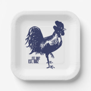 Assiettes En Carton Cockerel Est. 1882