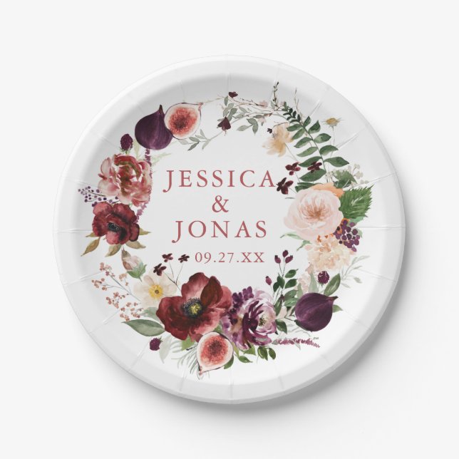 Assiettes En Carton Cocktail mariage Blush (Devant)