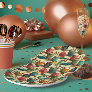Assiettes En Carton Cocktails Mai Tai au coucher du soleil