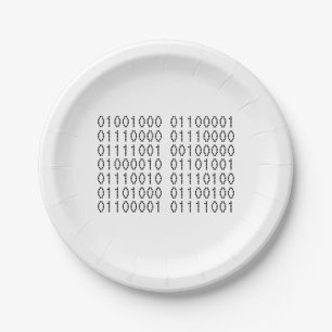 Assiettes En Carton Code binaire d'ordinateur de joyeux anniversaire