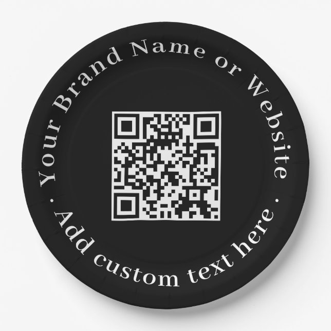 Assiettes En Carton Code QR noir | Conception d'événement d'entreprise (Devant)