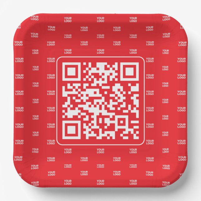 Assiettes En Carton Code QR personnalisable avec votre logo ou votre i (Recto)