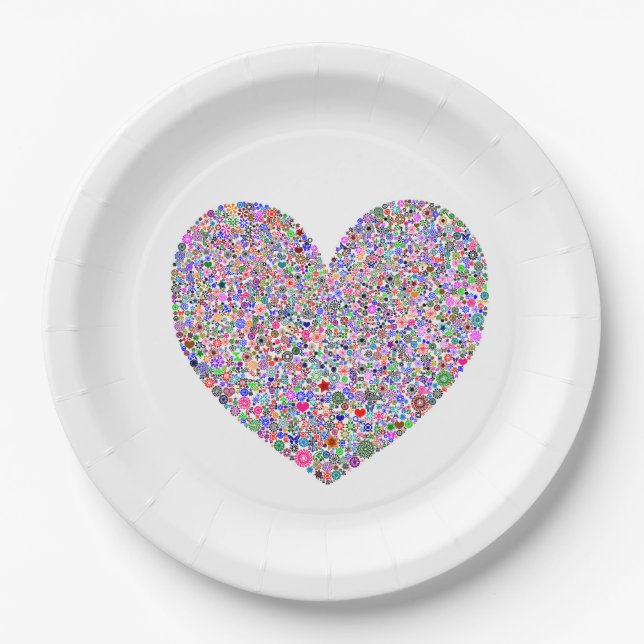 Assiettes En Carton Cœur (Devant)
