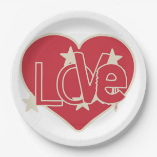 ASSIETTES EN CARTON COEUR AMOUR