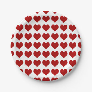 Assiettes En Carton Coeur de la Saint-Valentin