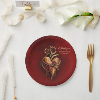 Assiettes En Carton Coeur de passion romance et amour.