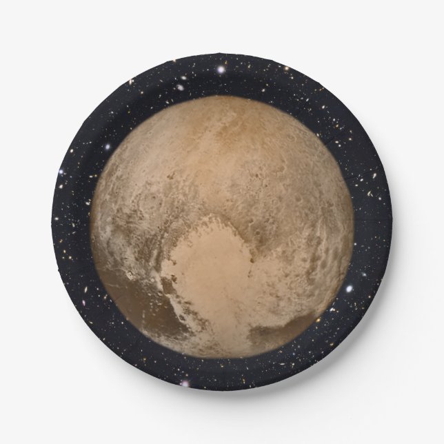 Assiettes En Carton Coeur de Pluto Starry Sky (Devant)