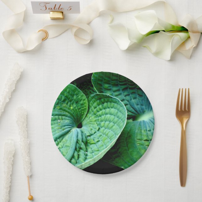 Assiettes En Carton Cœur d'Hosta (Mariage)