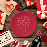 Assiettes En Carton Coeur géométrique Fête des mariées de la Saint Val<br><div class="desc">Célébrez dans le style avec ces douches nuptiales modernes et très tendance ou plaques en papier mariage. Ce design est facile à personnaliser avec votre libellé d'événement spécial et vos invités seront ravis quand ils verront ces fabuleuses assiettes. Les éléments correspondants se trouvent dans la collection.</div>