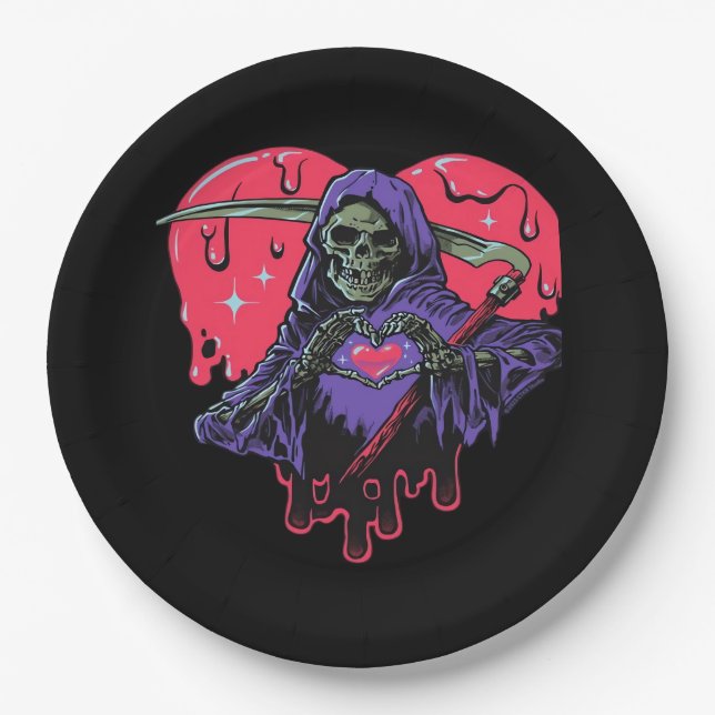 Assiettes En Carton Coeur Mains Reaper Classique (Devant)