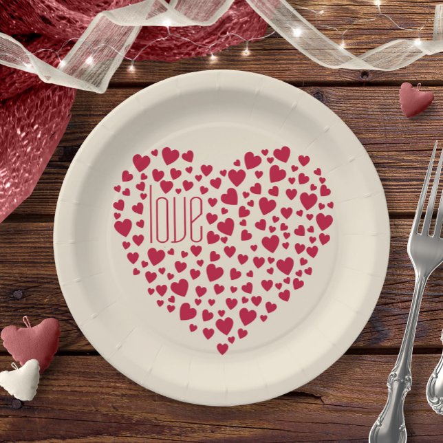 Assiettes En Carton Coeur plein de coeur amour rouge ID733 (Créateur téléchargé)