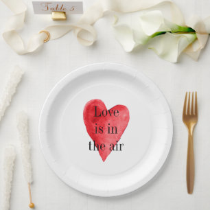 Assiettes En Carton Coeur rouge