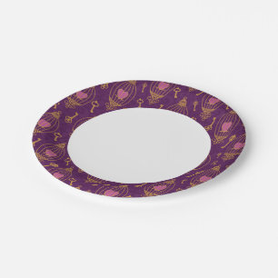 Assiettes En Carton Coeurs-clés-motif