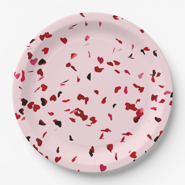 Assiettes En Carton Cœurs d'amour (Devant)