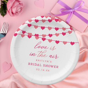 Assiettes En Carton Cœurs d'amour en ficelle suspendus pour la fête de