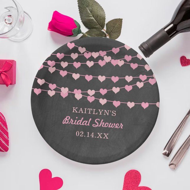 Assiettes En Carton Cœurs d'amour en ficelle suspendus pour la fête de (Créateur téléchargé)