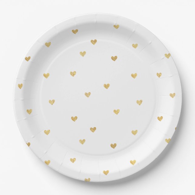 Assiettes En Carton Coeurs d'or (Devant)