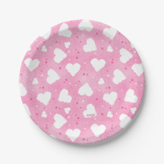 Assiettes En Carton Coeurs doux KiniArt