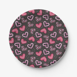 Assiettes En Carton Cœurs et Amour