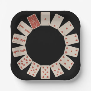 Assiettes En Carton Coeurs Jouer aux cartes Cercle