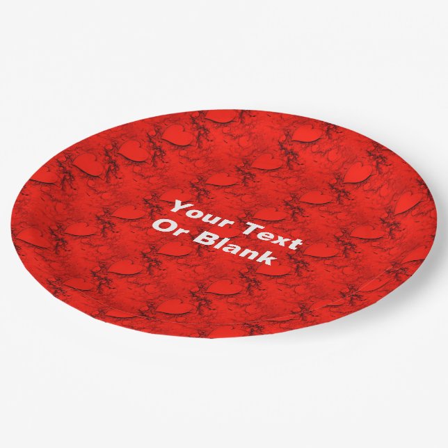 Assiettes En Carton Coeurs sensibles (Angle)