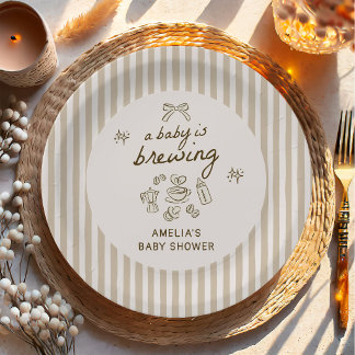 Assiettes En Carton Coffee Baby couve Baby Shower