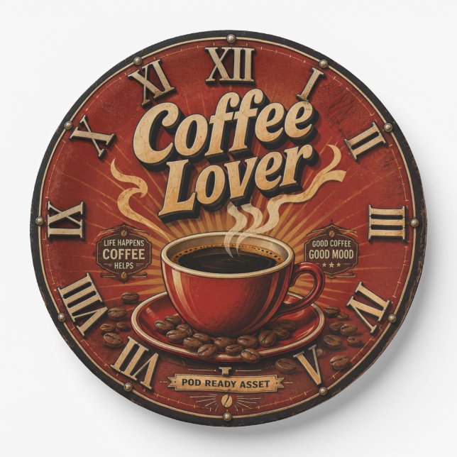 Assiettes En Carton Coffee Lover  (Devant)