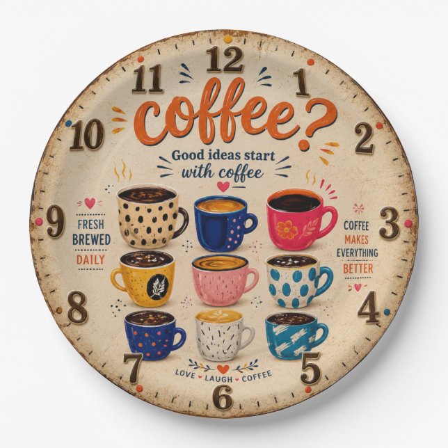 Assiettes En Carton Coffee Lovers  (Devant)