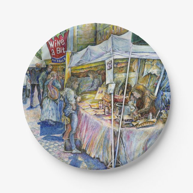 Assiettes En Carton Coin de Flying Pig Farm et Wine a Bit. (Devant)