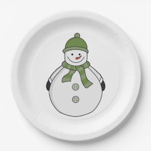 Assiettes En Carton Cold snowman