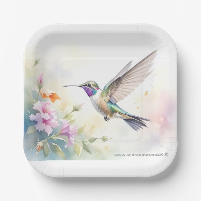 Assiettes En Carton Colibri (Recto)