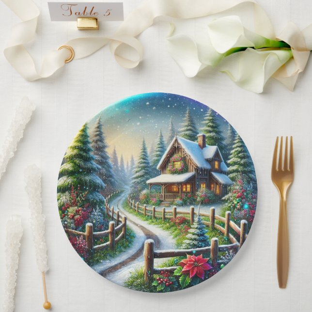 Assiettes En Carton Collage de Noël (Mariage)