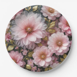 Assiettes En Carton Collection Cosmos rose