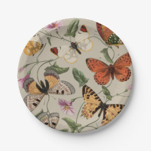 Assiettes En Carton Collection de la papillon Moth Nature Dessin